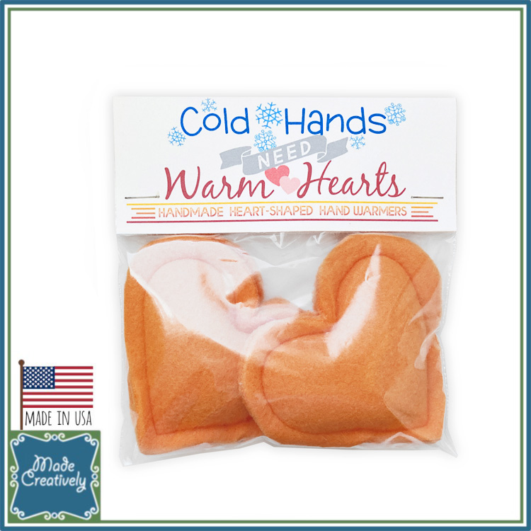 HandmadeHeartShapedHandWarmersOrange1